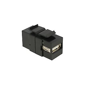 Delock Keystone module USB 2.0 A female > USB 2.0 B female - Modulare Eingabe - USB-Typ B, USB Type A - Schwarz