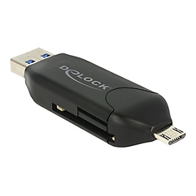 Delock Micro USB OTG Card Reader + USB 3.0 A male - Kartenleser - USB 2.0/USB 3.0