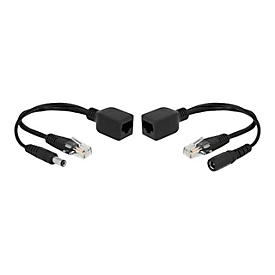 Delock Passive PoE Adapter Set RJ45 DC 5.5 x 2.5 mm - Power Injector - Schwarz (Packung mit 2)
