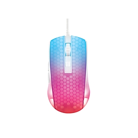 Deltaco WM87 Gaming-Maus USB Optisch Weiss Transparent - Mouse - 6.200 dpi