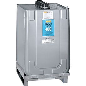 Depósito para lubricante Multi-Tank, para aceite limpio y usado, incl. cubeta colectora galvanizada, HDPE, capacidad 400 l