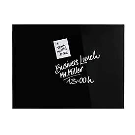 Design-Glasboard magnetoplan®, magnetisch, beschreibbar, Querformat, schwarz, 1200 x 900 mm