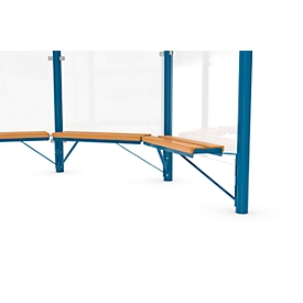 Design-Sitzbank WSM  f. Achteckpavillon Paris, L 1000 mm, Kiefernholz, pulverb. Stahl, enzianblau