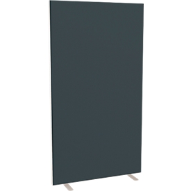 Design-Trennwand Paperflow, Stoffbespannung anthrazit, schwer entflammbar gemäß DIN 4102 (B1), desinfektionsmittelbeständig, B 940 x T 390 x H 1740 mm
