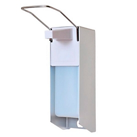 Desinfektionsspender D+ SMART Fill, mit Armhebel, Wand-/Säulenmontage, inkl. 1000 ml Leerflasche, Aluminium & Edelstahl