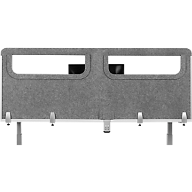 Desk acoustic partition BE Safety Screen rear panel, with acrylic window, thickness 10 mm, W 1400 x H 600 mm, light gray