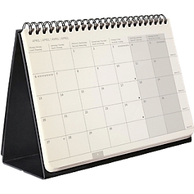 Desk calendar Sigel Conceptum 2026, A5 landscape, 144 pages, 1 month/2 pages, multilingual calendar for 2026, stand-up function, PEFC paper, black