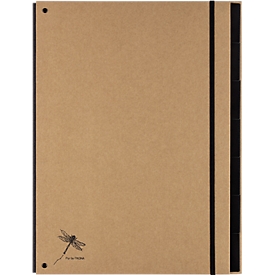 Desk organiser Pur by PAGNA, A4, 7 compartments, stretchy spine, 3 viewing holes, recycled card