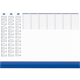 Desk pad with plastic flap, blue, 50 pages