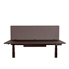 Desk partition Luxor, for board thickness up to 40 mm, clamp fixing, W 1600 x D 20 x H 600 mm, approx. 9 kg, recycled materials, slate gray