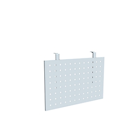 Desk privacy screen, suitable for tables with W 800 mm, perforated grid, aluminium silver