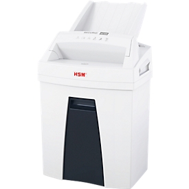 Destructeur de documents HSM SECURIO AF100, niveau de sécurité 4, coupe en particules 4 x 25 mm, 8 feuilles, autofeed, blanc