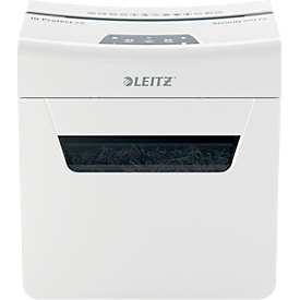 Destructeur de documents Leitz IQ 3M Protect Premium P5, coupe micro 2 x 15 mm, 10 l, capacité de coupe 3 feuilles, technologie anti-bourrage, blanc