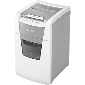 Destructeur de documents Leitz IQ Autofeed Office 150 P5, entièrement automatique, coupe micro 2 x 15 mm, 44 l, capacité de coupe 150 feuilles, blanc