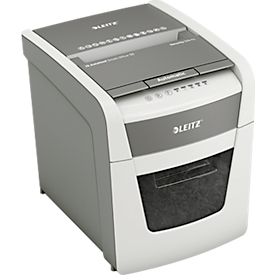 Destructeur de documents Leitz IQ Autofeed Small Office 50 P4, entièrement automatique, coupe croisée 4 x 30 mm, 20 l, capacité de coupe 50 feuilles, blanc