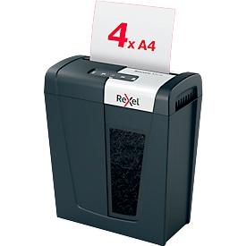 Destructeur Rexel Secure MC4 Whisper-Shred™ P5, micro coupe 2 x 15 mm, 14 l, capacité de coupe 4 feuilles, technologie anti-bourrage, noir
