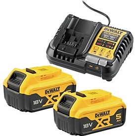 DEWALT Kit de démarrage sans fil DCB1104P2, 18V 5Ah XR coulissantes