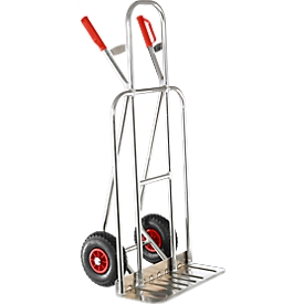 Diable alu - l. 570 x P 240 mm - pneus gonflables - capacité de charge 200 kg - bavette extra large