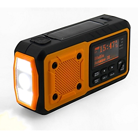 Digitale radio Soundmaster DAB1120R, DAB+/UKW-PLL, Li-Ion accu, zonnepaneel/dynamo, LED-verlichting, B 153 x D 55 x H 75 mm, oranje