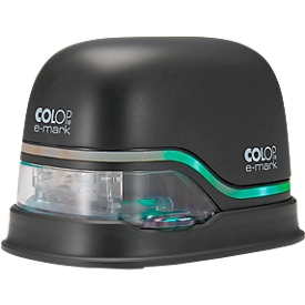 Digitale stempel COLOP e-mark®, 600 dpi, Micro-USB/WLAN, met CMY cartridge, printkop en accu, zwart