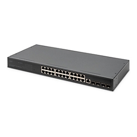 DIGITUS 24-Port Gigabit Switch,  19 Zoll, Managed,  4 SFP+ Uplinks