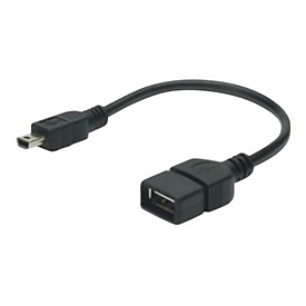 DIGITUS Adaptateur / convertisseur USB - OTG - 0,2 m - Mini-USB B - USB A - USB 2.0 - Noir