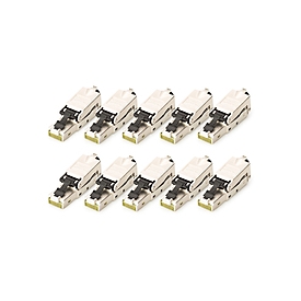 DIGITUS CAT 6A Feldstecker, STP mit Staubschutzkappe, Knickschutz - 10 Stk.