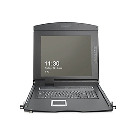 Digitus DS-72221-2GE - KVM-Konsole mit KVM-Switch - 8 Anschlüsse - Deutsch - 48.3 cm (19") - Rack