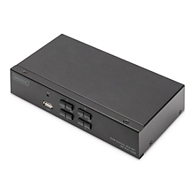 DIGITUS - KVM-Switch - DP, DP-Ausgang, USB - 4 x KVM port(s) - 4 lokaler Benutzer - an Rack montierbar