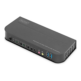 DIGITUS - KVM / Video / Audio Switch - 2 x KVM port(s) - Desktop, wandmontierbar