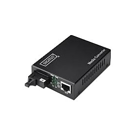 DIGITUS Professional DN-82122 - Medienkonverter - 1GbE - 10Base-T, 1000Base-LX, 100Base-TX, 1000Base-T - RJ-45 / SC Single-Modus - bis zu 20 km - 1310 (TX)