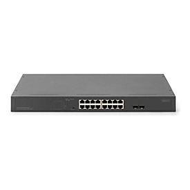 DIGITUS - Switch - 19 inch, 2 Uplink Ports - unmanaged - 16 x Gigabit Ethernet + 2 x Gigabit SFP - Desktop