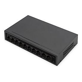 DIGITUS - Switch - IEEE 802.3af, IEEE 802.3at - unmanaged - 8 x 10/100/1000 (PoE+) + 2 x 10/100/1000 - Desktop