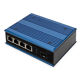 DIGITUS - Switch - industriell - unmanaged - 4 x 10/100 + 1 x Fast Ethernet SFP (Uplink) - an DIN-Schiene montierbar