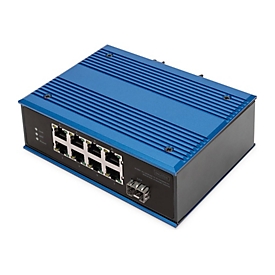 DIGITUS - Switch - industriell - unmanaged - 8 x 10/100 + 1 x Fast Ethernet SFP (Uplink) - an DIN-Schiene montierbar