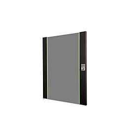 DIGITUS Unique Series - Vorderklappe - Glas - Rack montierbar - Schwarz, RAL 9005 - 16U - 48.3 cm (19")