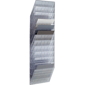 Dispensador de folletos Flexiboxx 12, 12 dispensadores, A4, apaisado, transparente