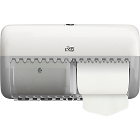 Dispensador de papel higiénico Tork® 557000, para rollos pequeños, tecnología tear-off, 286 x 153 x 158 mm, plástico, blanco