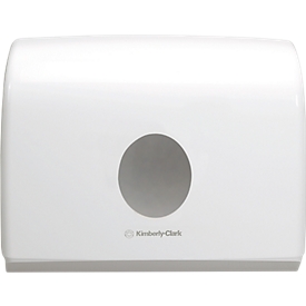 Dispensador de toallas Kimberly-Clark® Aquarius 6956, versión pequeña, extracción de una hoja, ancho 287 x fondo 142 x alto 159 mm, blanco