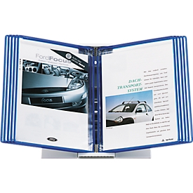 Display board table stand Styro, for 10 tarifold boards in A4 format, with storage trays, polystyrene, gray