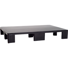 Display pallet, recycled polyethylene, closed top deck, 600 x 800 mm, 5 pieces