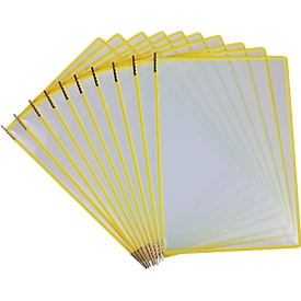 Displaypaneel Tarifold Easy Load Pro, DIN A4, 10 stuks, hoekvergrendeling, metalen draaipunt, geel