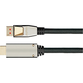 DisplayPort 1.4 cable Good Connections Python® series, up to 4K, full metal connector & nylon braid, length 1 m, black