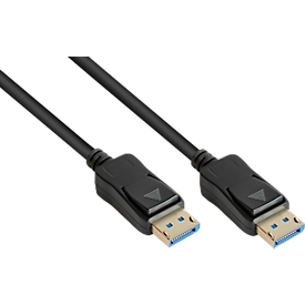 DisplayPort 2.0 cable Good Connections, up to 8K, up to 54 Gbit/s, copper wires, locking protection, length 0.5 m, black