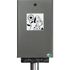 Distributeur à sachets pour excréments canins - L 265 x H 430 mm - verrouillable - fer minacé