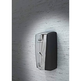 Distributeur automatique de savon et de désinfectant Rubbermaid AutoFoam, 1100 ml, sans contact, f. mur/support, noir/argent chromé