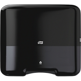 Distributeur d'essuie-mains Tork® Mini 553108, distribution feuille à feuille, pour pliage en accordéon et en couches, plastique, noir