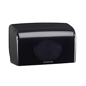 Distributeur de papier toilette Aquarius 7191 Kimberly-Clark®, pour petits rouleaux, retrait manuel, L 180 x l 298 x H 128 mm, plastique, noir