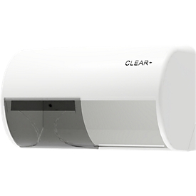 Distributeur de papier toilette Clear+ by CWS, fixation murale, pour 2 rouleaux, verrouillable, PP, blanc