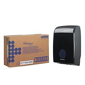 Distributeur de serviettes en papier Aquarius Kimberly-Clark® 7171, pour serviettes pliées, L 399 x l 265 x H 136 mm, plastique, noir